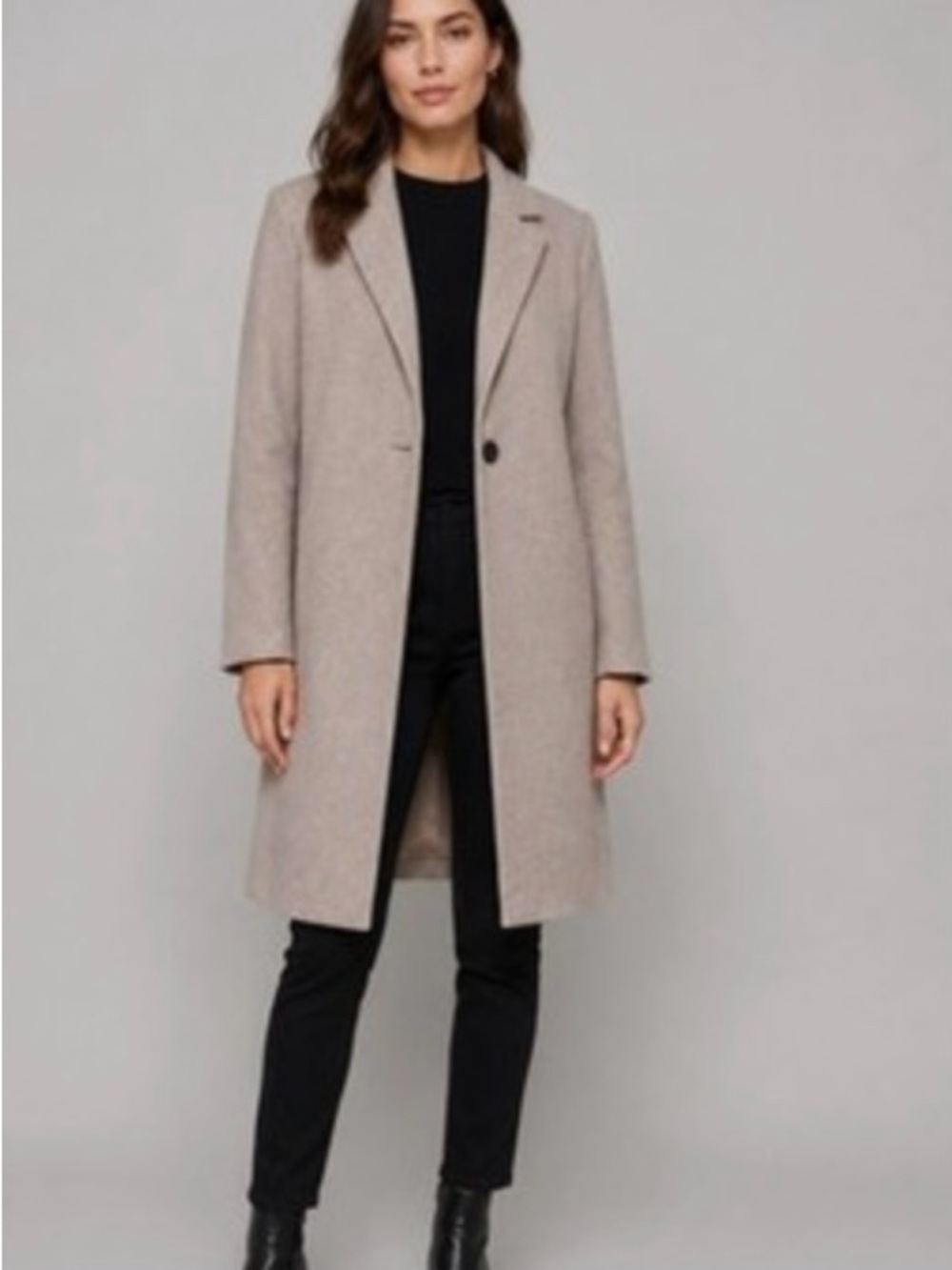 Zara Single-Button Trench Coat in Light Taupe